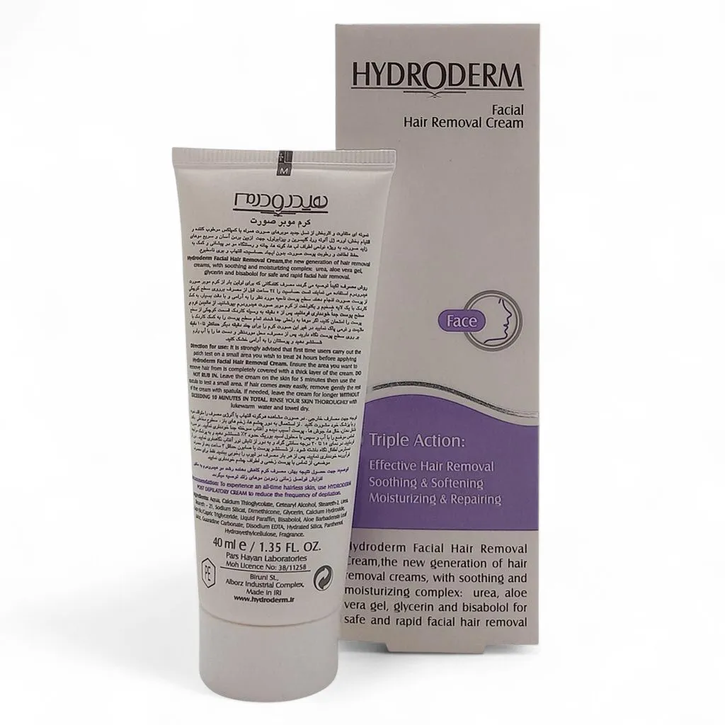 کرم موبر صورت هیدرودرم -rozhiyaarayeshi.com کرم موبر صورت هیدرودرم 40 میلی لیتر - Image 1