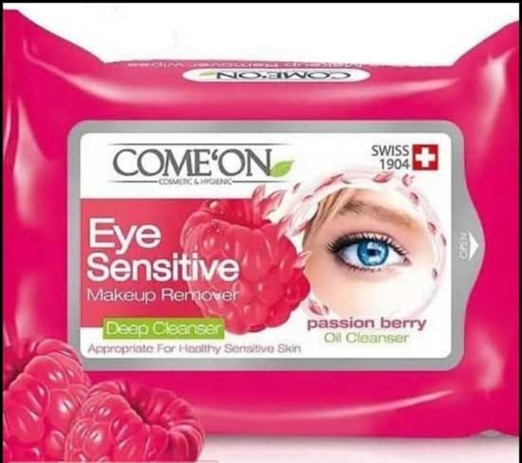 دستمال مرطوب پاک کننده آرایش چشم کامان مناسب پوست حساس بسته ده عددی Come'On Eye Mskeup Remover Wipes 10pcs