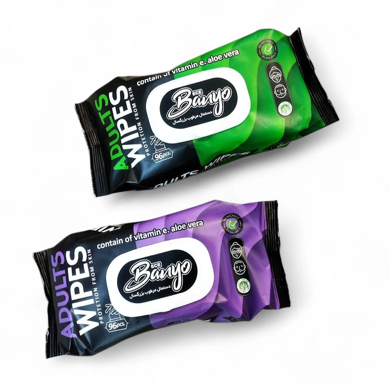 بانیو بزرگسالان-rozhiyaarayeshi.com دستمال مرطوب بانیو بزرگسال و سالمندان 96 برگ - Image 1