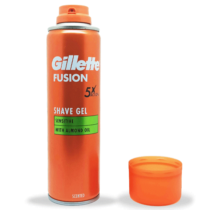 ژل اصلاح فیوژن اصلی برند ژیلت حجم 200 میلی لیتر Fusion 5 برای آقایان Gillette Fusion5 Ultra Sensitive Shaving Gel for Men