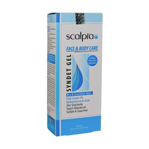 ژل شوینده غیر صابونی صورت و بدن پوست خشک اسکالپیا 200 میلی لیتر Scalpia Face and Body Care Syndet Gel for Dry and Sensitive Skin 200ml