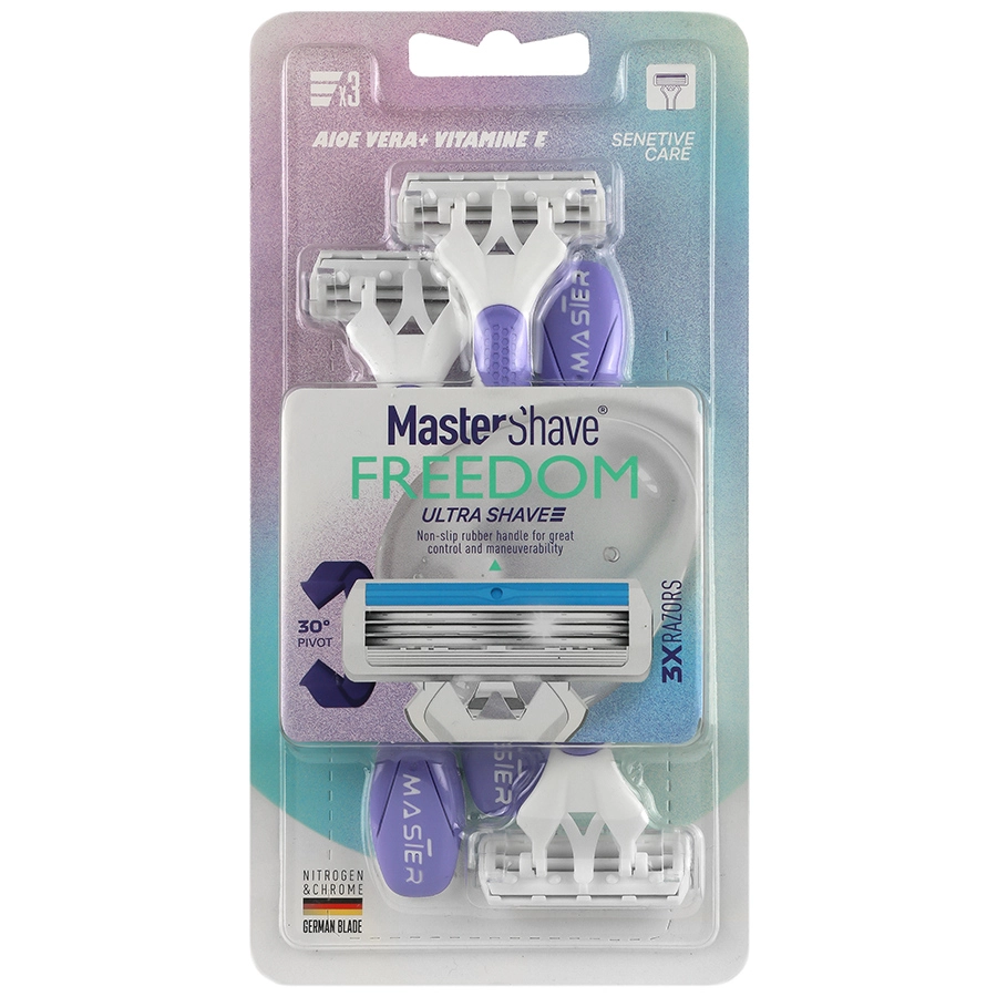 165620258762024121711 ژیلت مستر شیو فریدم 3 تایی 3 لبه جلد سفید بنفش - Image 1